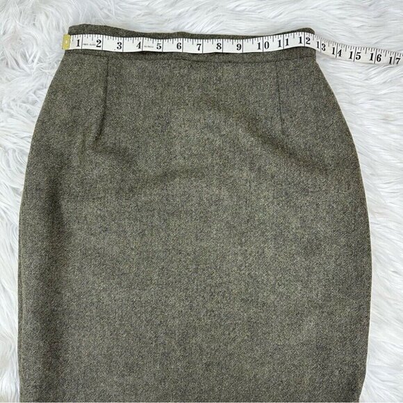 Fendi Women's Green Tweed Designer Virgin Wool Career Pencil Skirt FR38/W25 - Picture 14 of 15